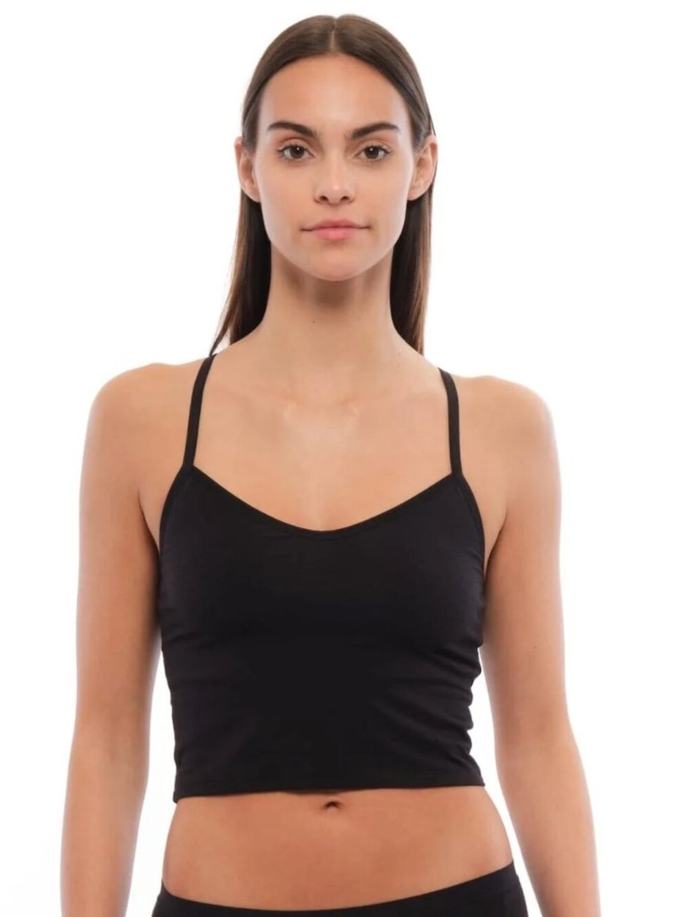 Ridge Merino wool bralette in black, size medium